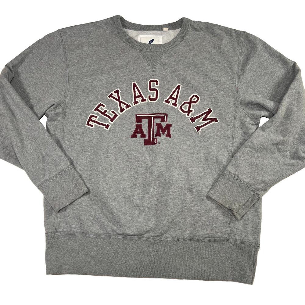 League 91 Texas A&M Aggies Sweatshirt Size M Gray Embroidered Crewneck NCAA